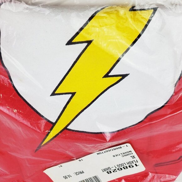 DC Comics Vintage T-Shirt Flash Logo Graphitti 1988 XL NOS Sealed - Picture 8 of 9